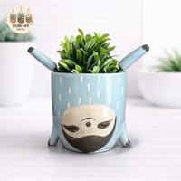 Sloth Doing Handstand Planter Pot - Light Blue 12cm