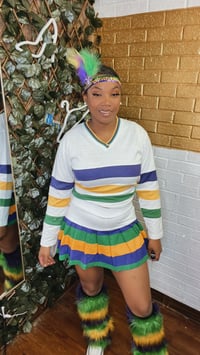 Image 1 of Unisex White V neck sweater 