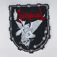 Image 1 of Necroholocaust - Holocaustic Goat Metal Embroidery On Carved Faux Leather Patch