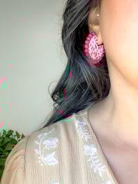 Image 5 of Talavera Round Hoops (Black, Blue, Fuchsia)
