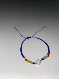 Image 1 of White heart & blue bracelet 🌈