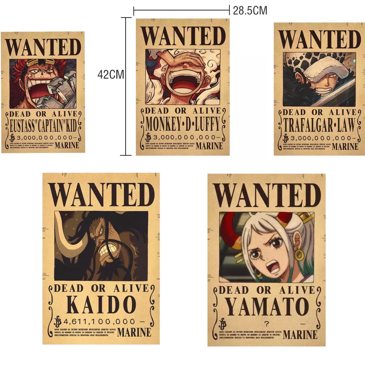 One Piece Wanted Poster 2 Set - Zoro & Sanji