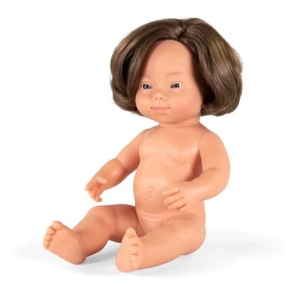 Image of Miniland Doll - Caucasian Girl with Down Syndrome, 38cm, undressed