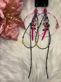 Image 1 of Pink love Large Hoops