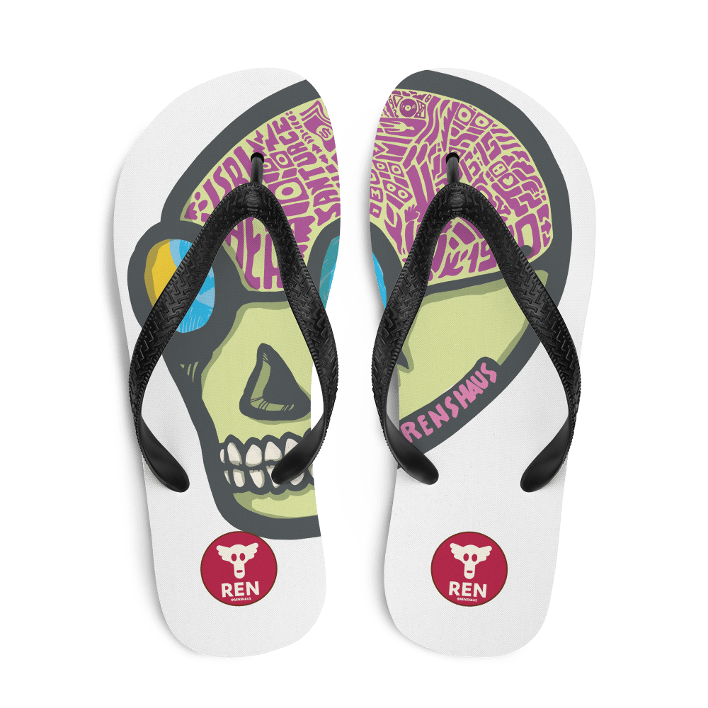 skull flip flops