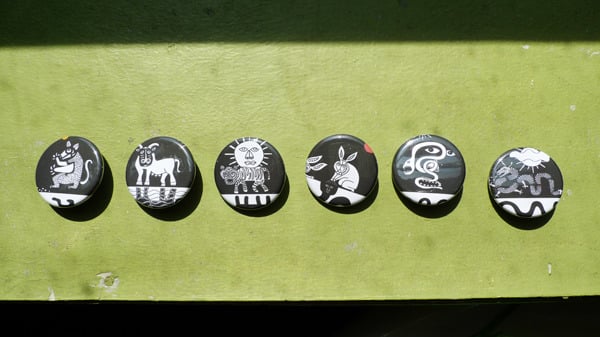 Image of chinese zodiac sign pin buttons series 1
