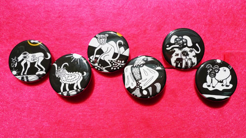 Image of chinese zodiac sign pin buttons series 1