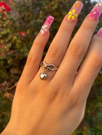 Image 1 of Blow Heart Charm Ring 925 SS