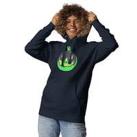 Image 3 of Long Sleeve Hoodie (Adult M/F) - Jack O Lantern Vintage Green-Black