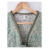 Image 1 of Indian Linen Quilted Vest Aqua