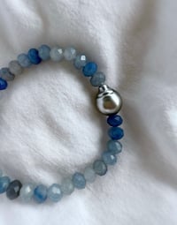 Image 2 of Blue Aventurine & Tahitian Pearl Bracelet