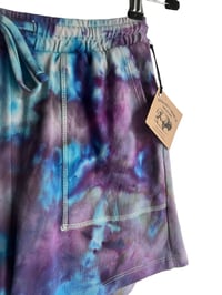 Image 4 of S Cotton Pocket Shorts in Purple Watercolor Ice Dye 