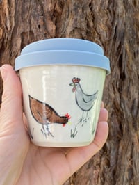 Image 2 of Latte Travel/ Keep Cup ‘Chicken decoration’