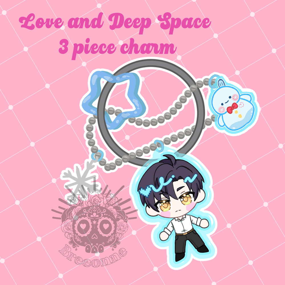 Image of 🌸 PREORDERS OPEN 🌸Love and Deepspace Chibi 3 piece Ring Charm