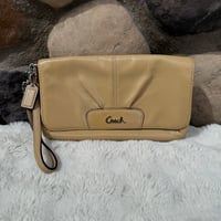 Image 1 of Vintage Coach Beige Wristlet Wallet