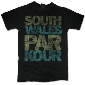 Image of South Wales Parkour - Grey/Blue Typography 