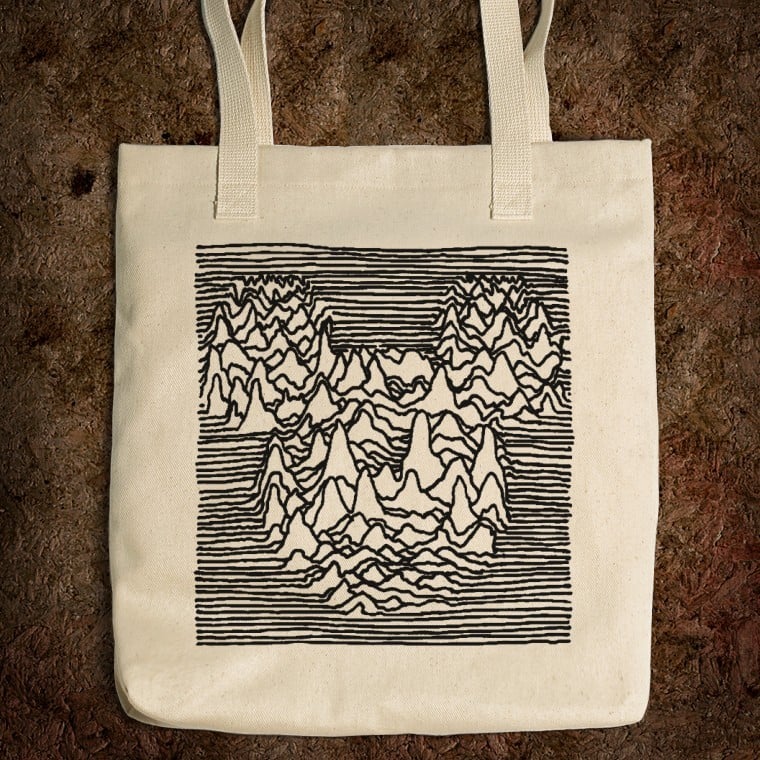 Image of HIDDEN MICKEY MOUSE JOY DIVISION PETER SAVILLE ETHICALLY SOURCED TOTE