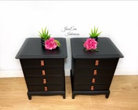 Image 2 of Industrial Farmhouse 4 drawers Stag Bedside Cabinets Tables Chest of Drawers