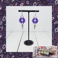 Image 1 of Crackle Agate Spiked Romanov Earrings