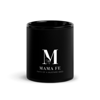 Image 1 of MamaFe Faith of a Mustard Seed Black Glossy Mug