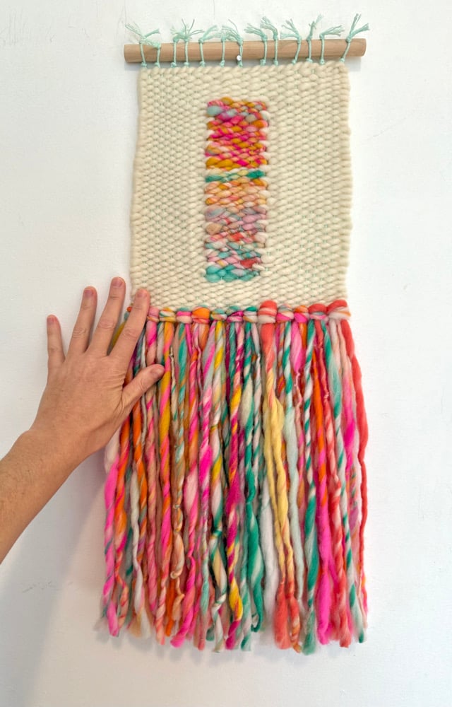 Sunset cosmos. Woven wall. hanging. 