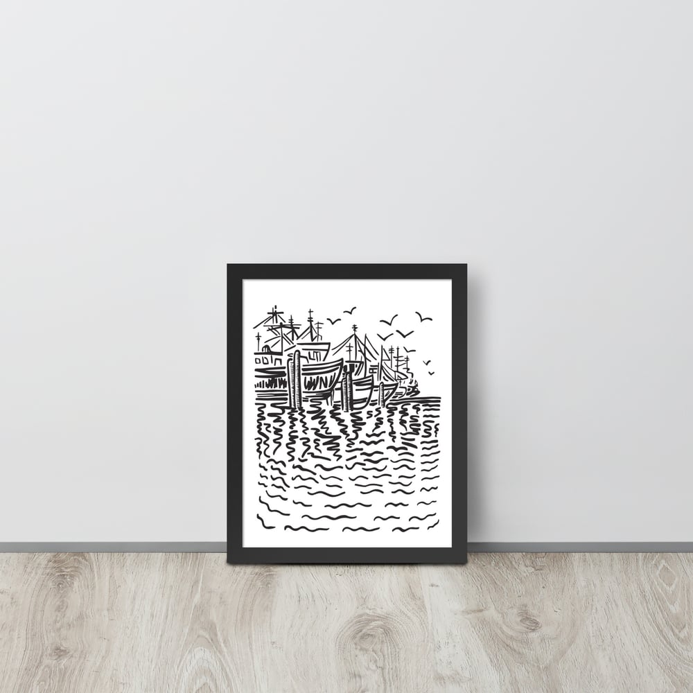 The Docks Print - Framed