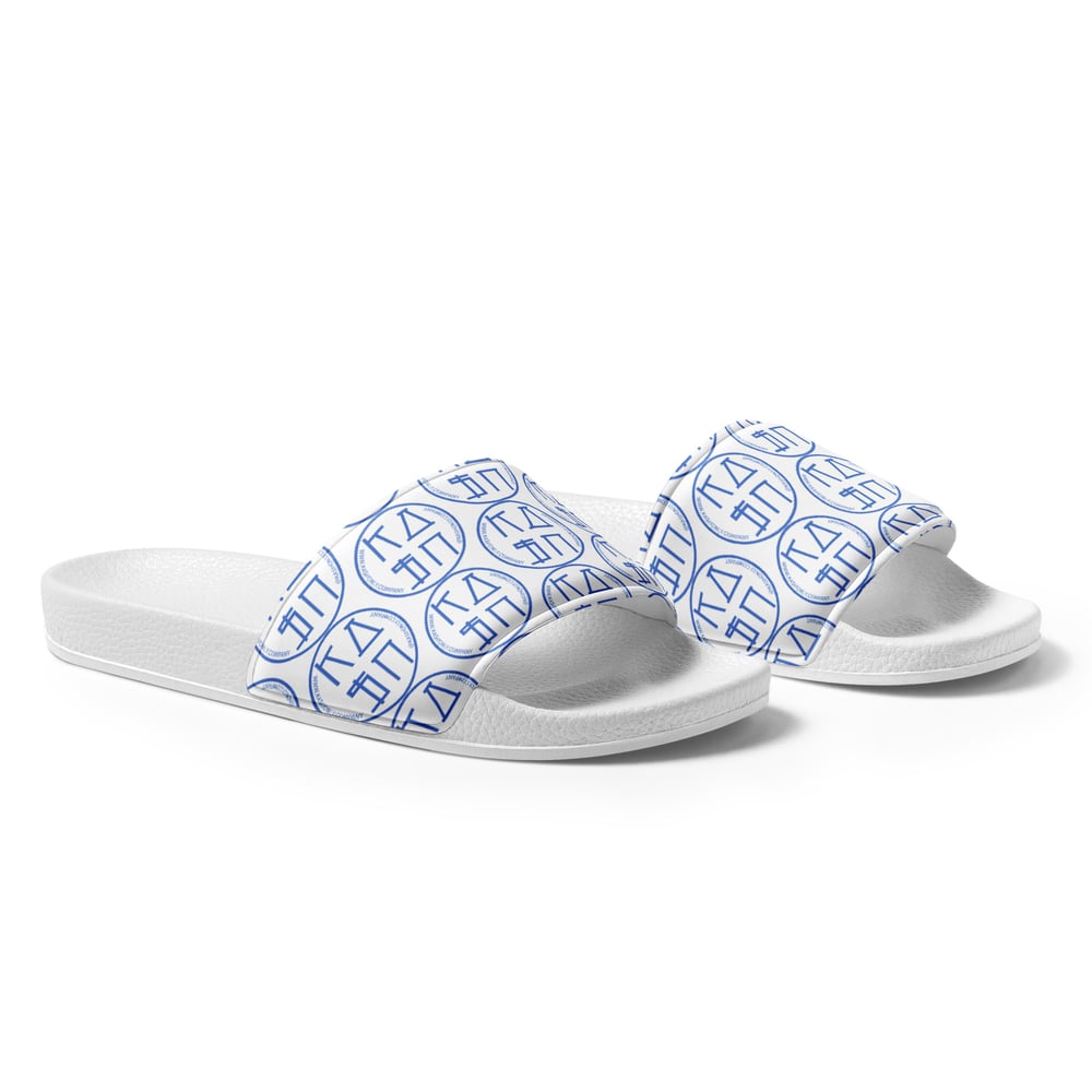 Image of KASHONLY PATTERN MEN'S SLIDES-WHITE