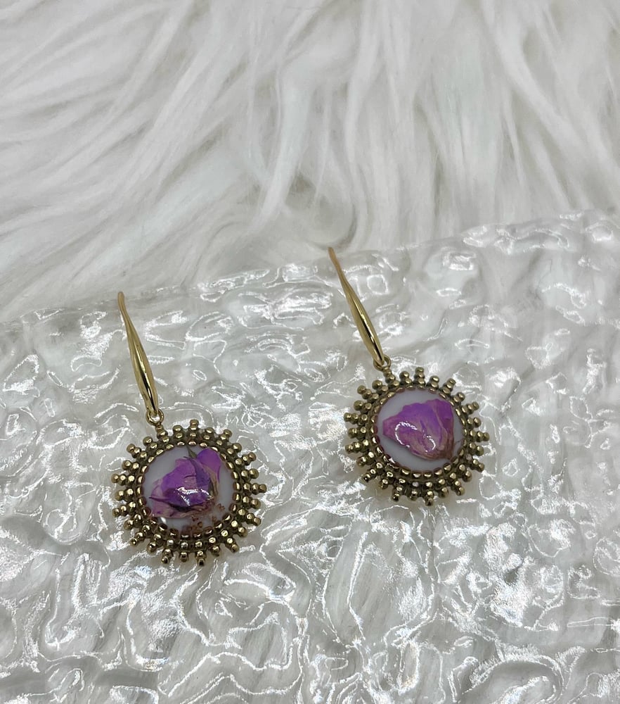 Image of PURPLE ROSE DANGLES 