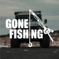 Image 1 of 'Gone Fishing' Sticker