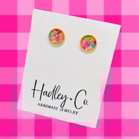 Image 1 of Small Gold + Confetti Stud