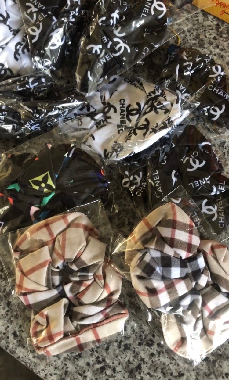 Image of White chanel inspired scrunchie 