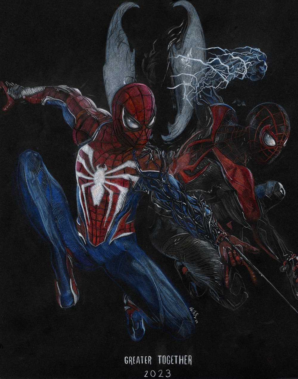 Image of “ Greater together” MARVEL’S SPIDER-MAN 2 ART PRINT