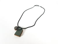 Image 2 of Formica Shape Necklace - Grey and Sage and Black 