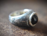 Image 3 of Hammered Silver & Onyx Ring