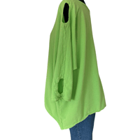 Image 5 of Oh My Gauze Green Cotton Oversize Top with Cut Out Sleeve - Size 3 XXL Women’s