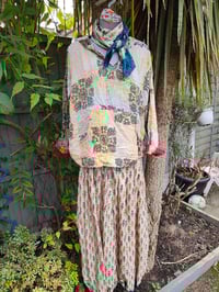 Image 9 of FESTIE Kantha Hoodie with pocket to front - pale pastels