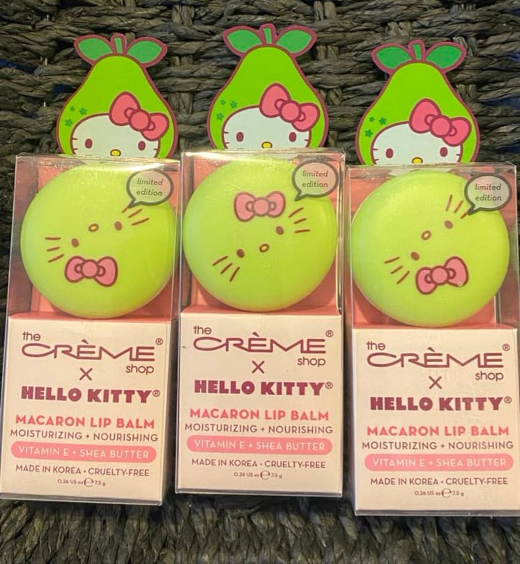 Image of The Creme Shop Hello Kitty Pear Macaron Lip Balm 