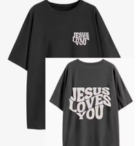 Image 1 of Jesus Loves you shirt (black