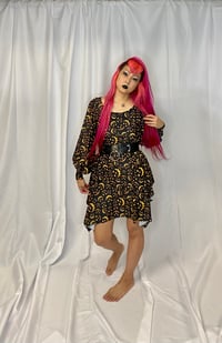 Image 1 of Jack-o'-lantern Bishop Sleeve Dress With Pockets 