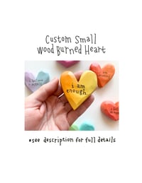 Image 1 of Custom Small Chunky Wood Burned Heart