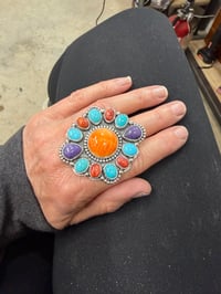 Image 1 of Large Colorful Statment Ring