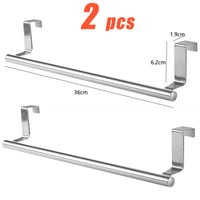 Image 10 of Kitchen Cabinet Door Towel Bar Stainless Steel Door Back Towel Hanging Holder 