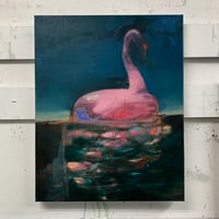 Image 2 of Painting / maleri / "The pink swan" / 40x50 cm