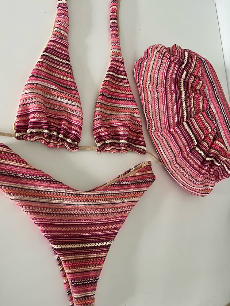 Image of Pink crochet bikini set