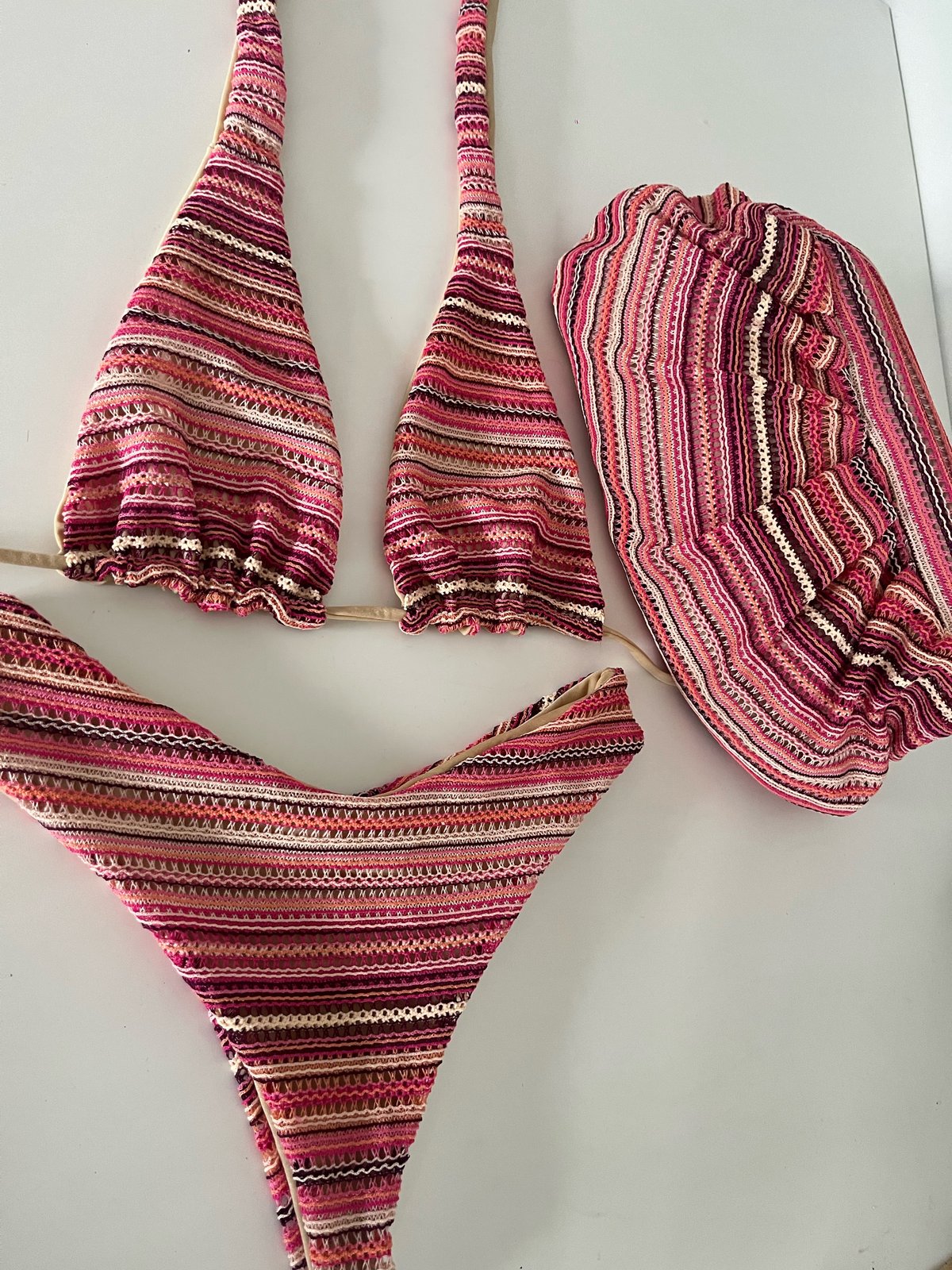 Image of Pink crochet bikini set