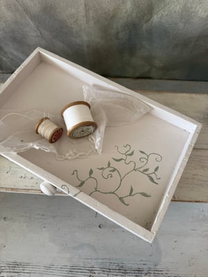 Image of Hand painted wooden drawer for display and safekeeping of little treasures