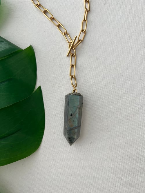 Image of BLURAY • Aqua Labradorite Crystal Necklace