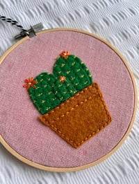 Image 2 of 5” cactus embroidery hoop