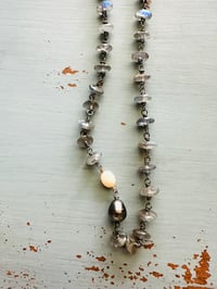 Image 8 of wire wrapped labradorite opal and Tahitian pearl necklace