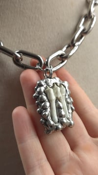 Image 3 of Sheep tooth chunky statement necklace small